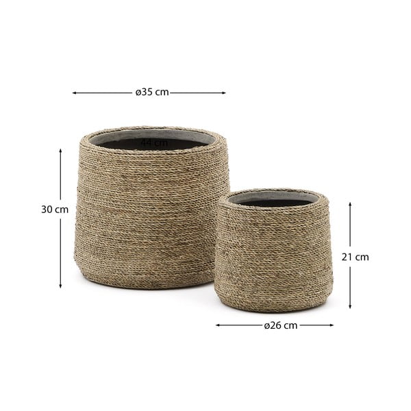 Osłonki na doniczki zestaw 2 szt. z cementu ø 35 cm Sigal – Kave Home-image-3