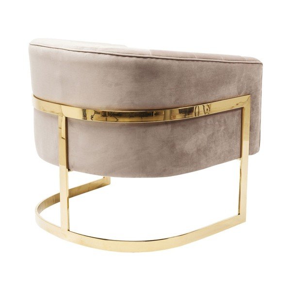 Beżowy fotel z detalami w złotej barwie Kare Design Pure Elegance-image-4