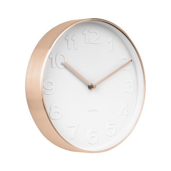 Zegar z elementami w kolorze miedzi Karlsson Mr. White, ⌀ 28 cm-image-1