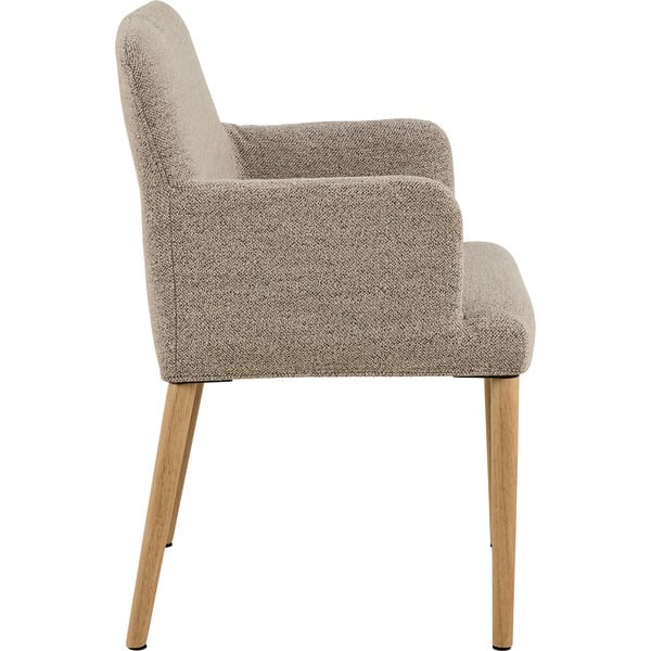 Beżowy tapicerowany fotel jadalniany z podłokietnikami Zoe – Actona-image-4