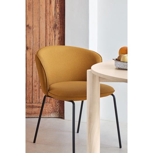 Musztardowe tapicerowane fotele jadalniane zestaw 2 szt. Add – Teulat-image-2