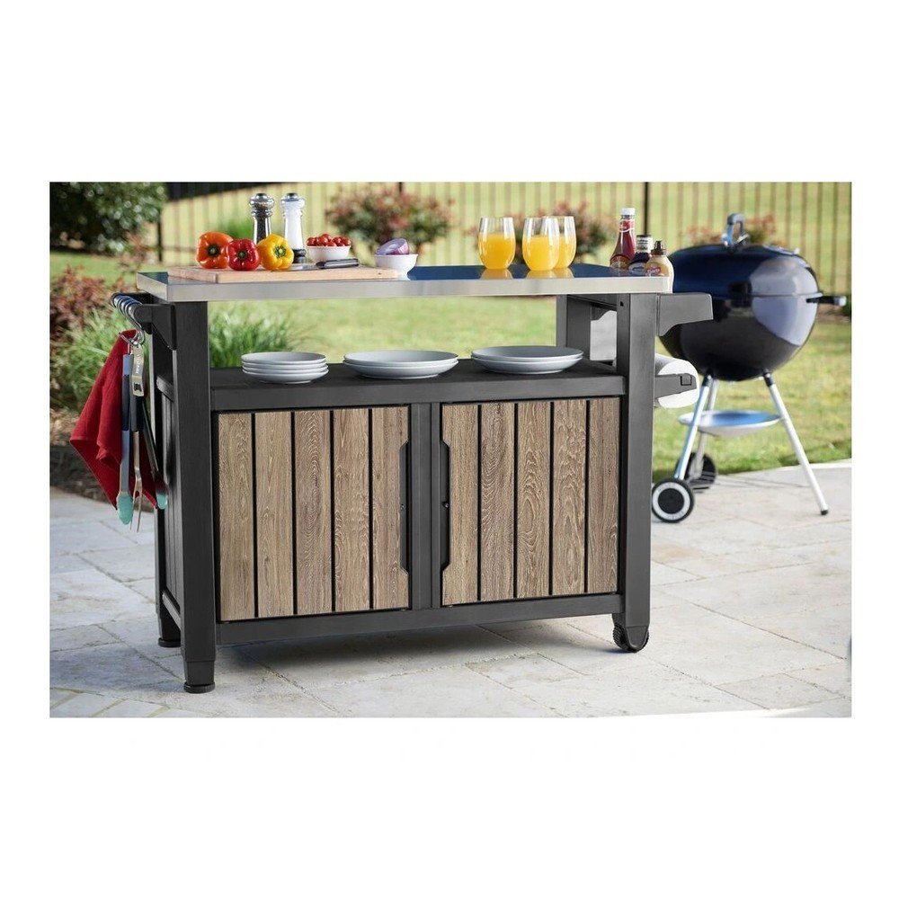 Plastikowy stolik grillowy 134x52 cm Deco Unity XL – Keter (zdjęcie 2)
