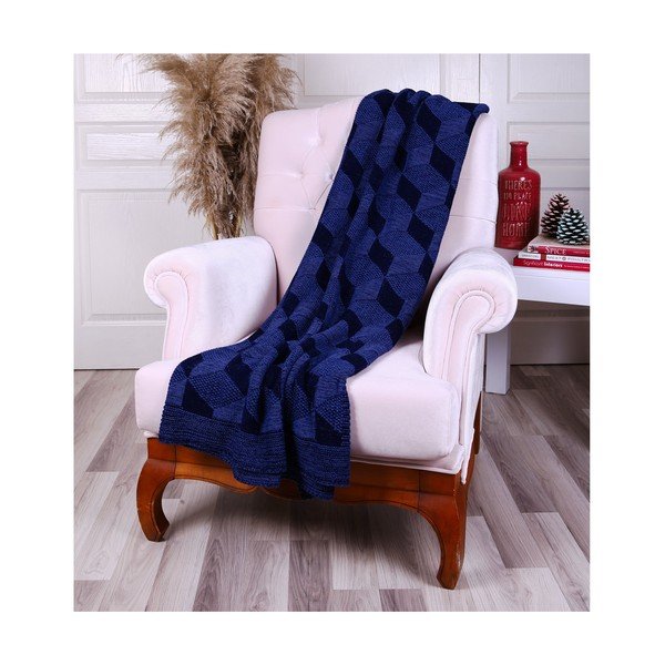 Ciemnoniebieski bawełniany koc Homemania Decor Clen, 130x170 cm-image-2