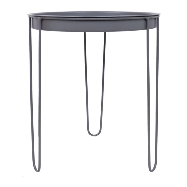 Szary metalowy stolik ogrodowy Ewax Skinny, ⌀ 39,5 cm