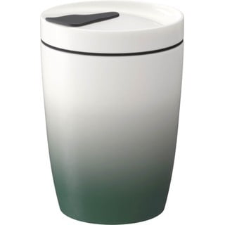 Zielono-biały porcelanowy kubek podróżny Villeroy & Boch Like To Go & To Stay, 290 ml