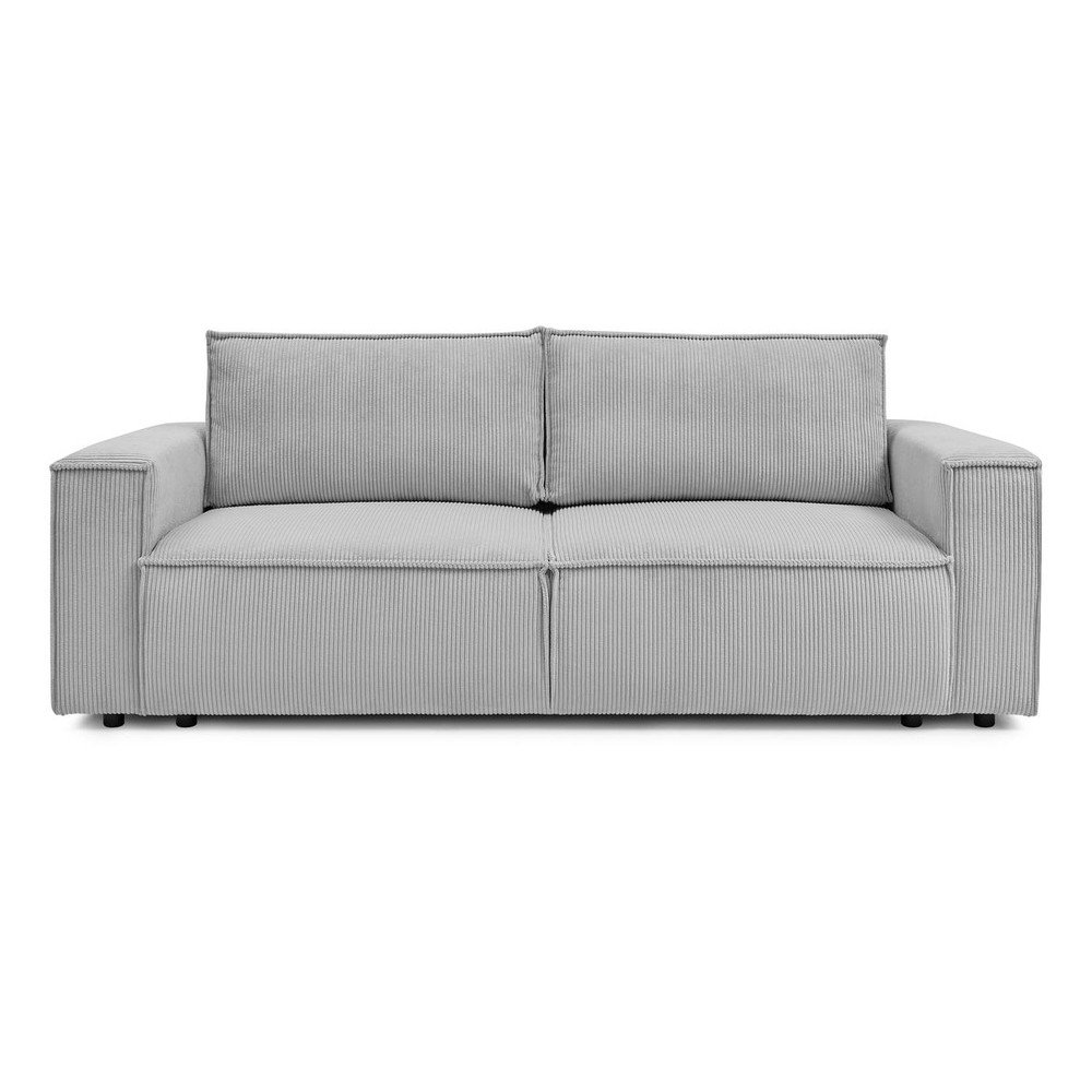 Jasnoszara sztruksowa rozkładana sofa 245 cm Nihad – Bobochic Paris