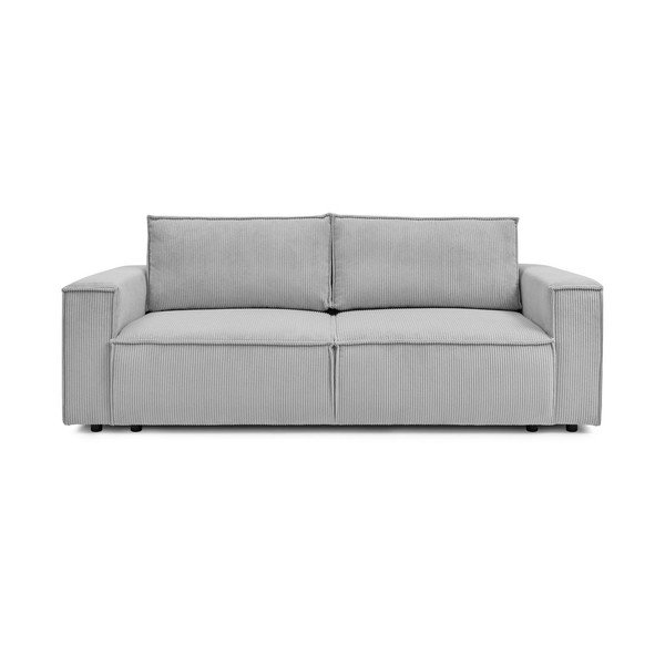 Jasnoszara sztruksowa rozkładana sofa 245 cm Nihad – Bobochic Paris