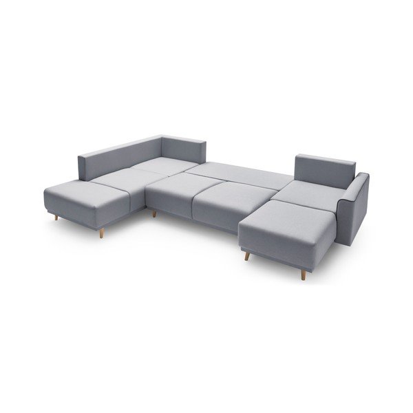 Szary narożnik rozkładany w kształcie U Bobochic Paris Panoramique XXL Mola, prawostronny-image-4