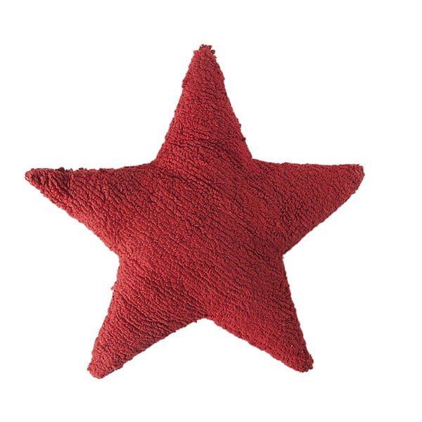 Czerwona poduszka bawełniana wykonana ręcznie Lorena Canals Star, 54x54 cm