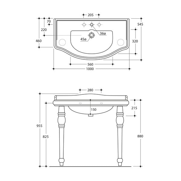 Biała nóżka ceramiczna Retro – Sapho-image-2