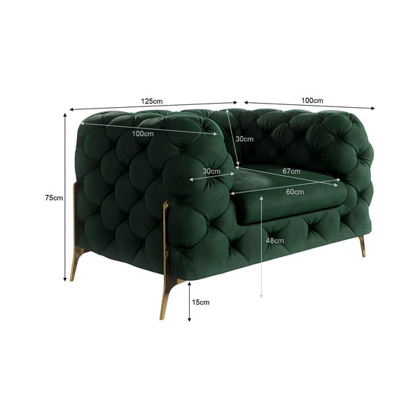 Ciemnozielony aksamitny fotel Chelsea Bis – Ropez-image-4