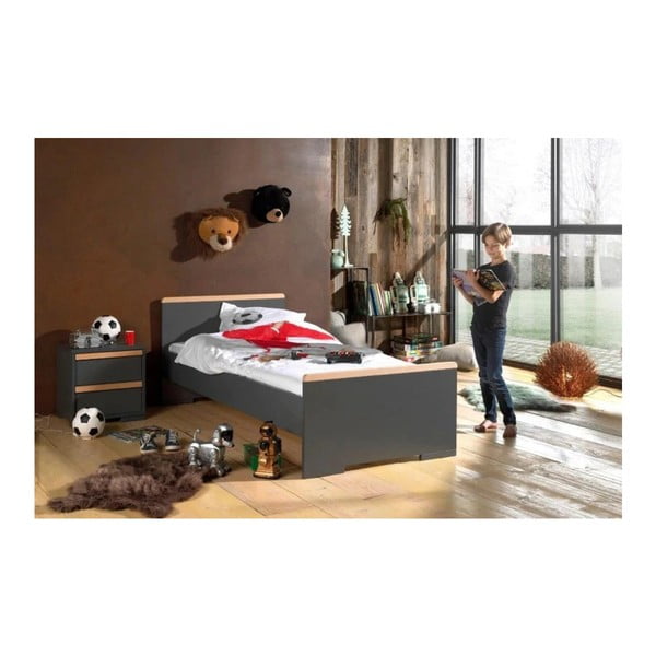 Ciemnoszara dziecięca szafka nocna London – Vipack-image-2