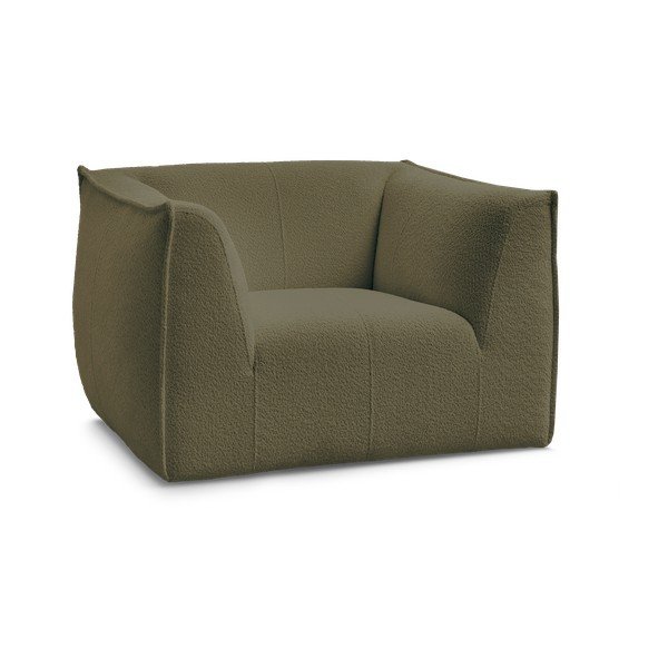 Zielony fotel z materiału bouclé Giorgia – Bobochic Paris