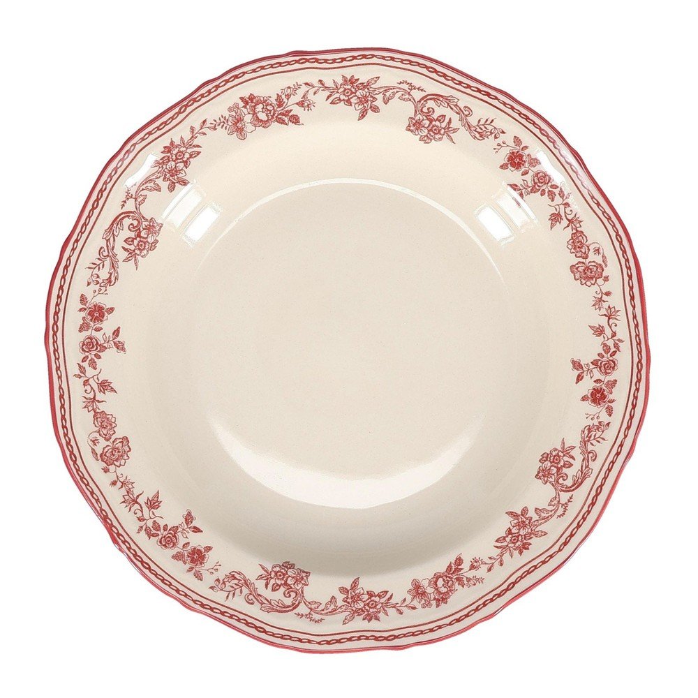 Bordowy/w kolorze kości słoniowej głęboki porcelanowy talerz ø 23 cm Cyril – S|P Collection