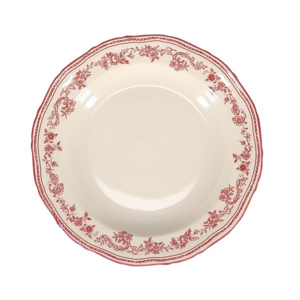 Bordowy/w kolorze kości słoniowej głęboki porcelanowy talerz ø 23 cm Cyril – S|P Collection