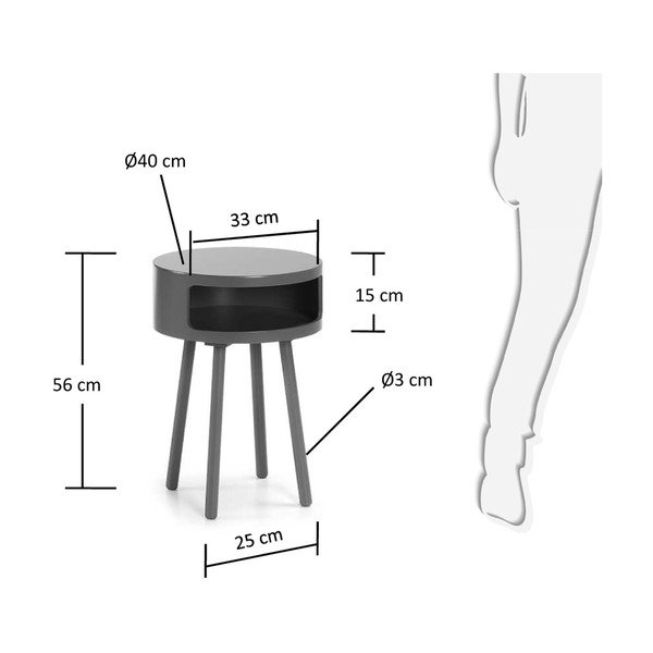 Szary stolik z półką Kave Home Bruk-image-4