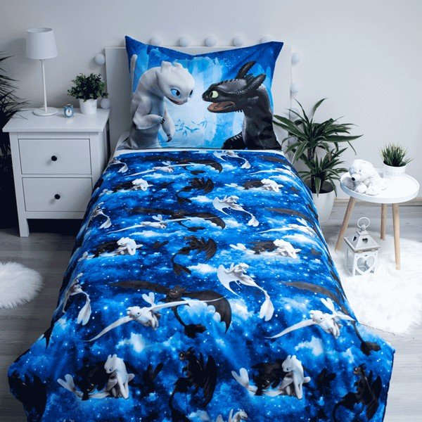 Dziecięca pościel jednoosobowa z mirowłókna 140x200 cm How to Train Your Dragon – Jerry Fabrics-image-2