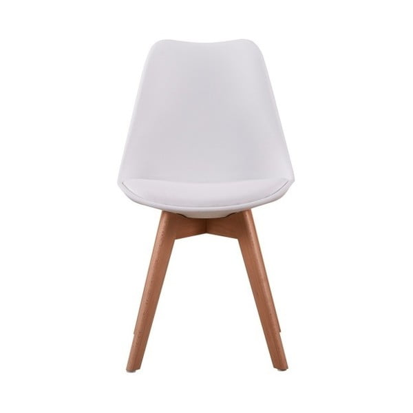 Bíle krzesło z nogami z drewna bukowego Andromeda