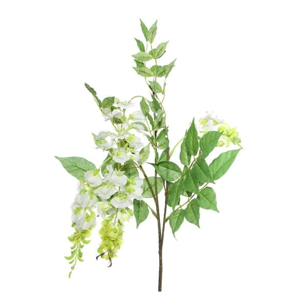 Sztuczna gałązka z białymi kwiatkami Ixia Beancurd, wys. 93 cm