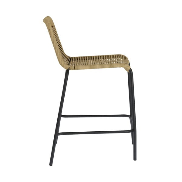 Beżowy hoker ze stalową konstrukcją Kave Home Glenville, wys. 62 cm-image-3