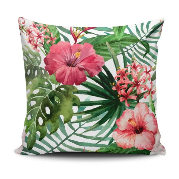 Poduszka z domieszką bawełny Cushion Love Jungle Flowers, 45x45 cm