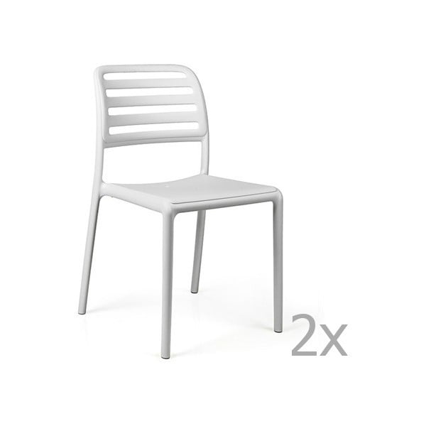 Zestaw 2 białych krzeseł ogrodowych Nardi Costa Bistrot