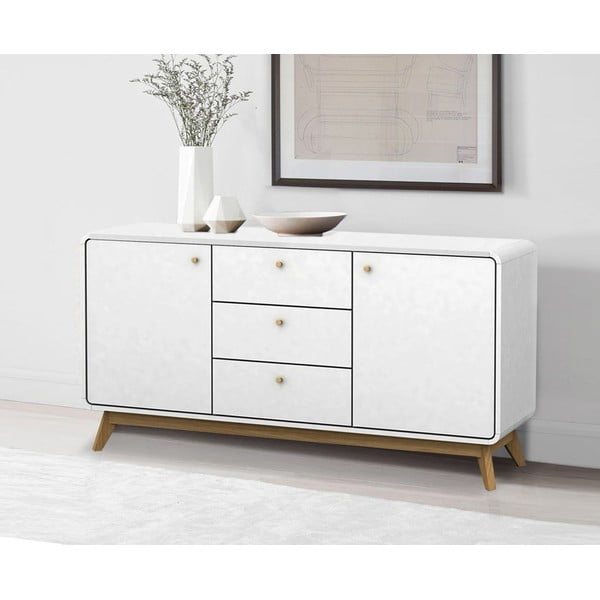 Biała niska komoda 140x75 cm Caitlin – Støraa-image-1