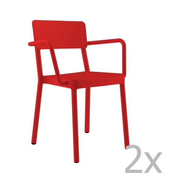 Zestaw 2 czerwonych foteli ogrodowych Resol Lisboa