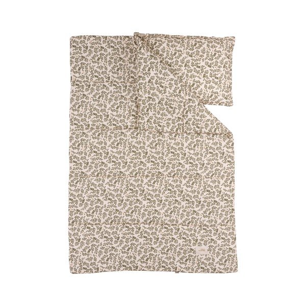 Zielono-kremowy zestaw do łóżeczka Green Floral – Malomi Kids-image-2