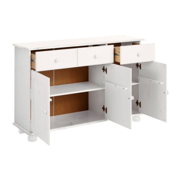 Biała niska komoda z litego drewna sosnowego 116x76 cm Ella – Støraa-image-2