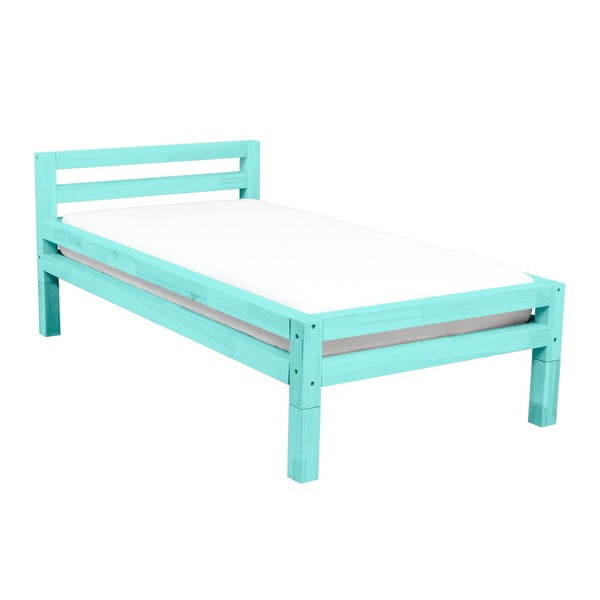 Turkusowe łóżko 1-osobowe z drewna świerkowego Benlemi Single, 90x160 cm-image-1