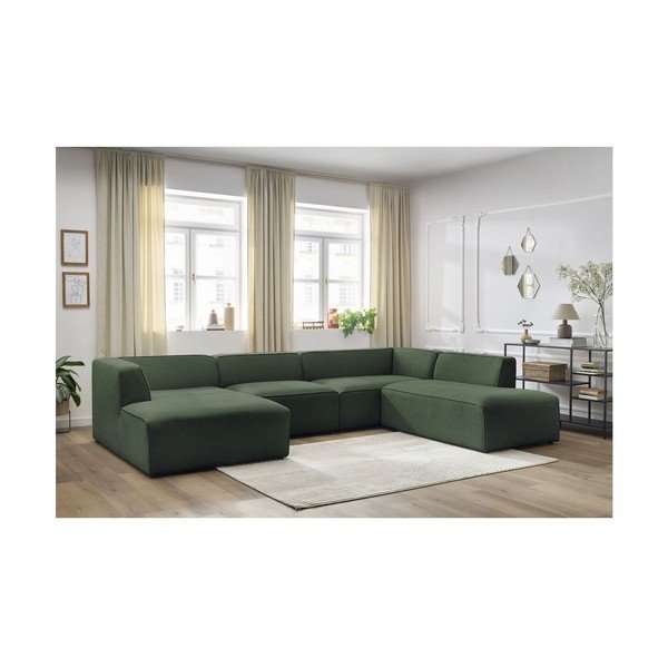 Zielony narożnik modułowy (prawostronny/w kształcie litery U) Megeve – Bobochic Paris-image-1