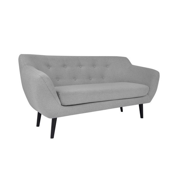 Jasnoszara sofa 2-osobowa z brązowymi nogami Mazzini Sofas Piemont-image-2