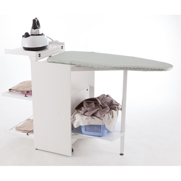 Biała składana deska do prasowania z szufladami Arredamenti Italia Stiromobile-image-2