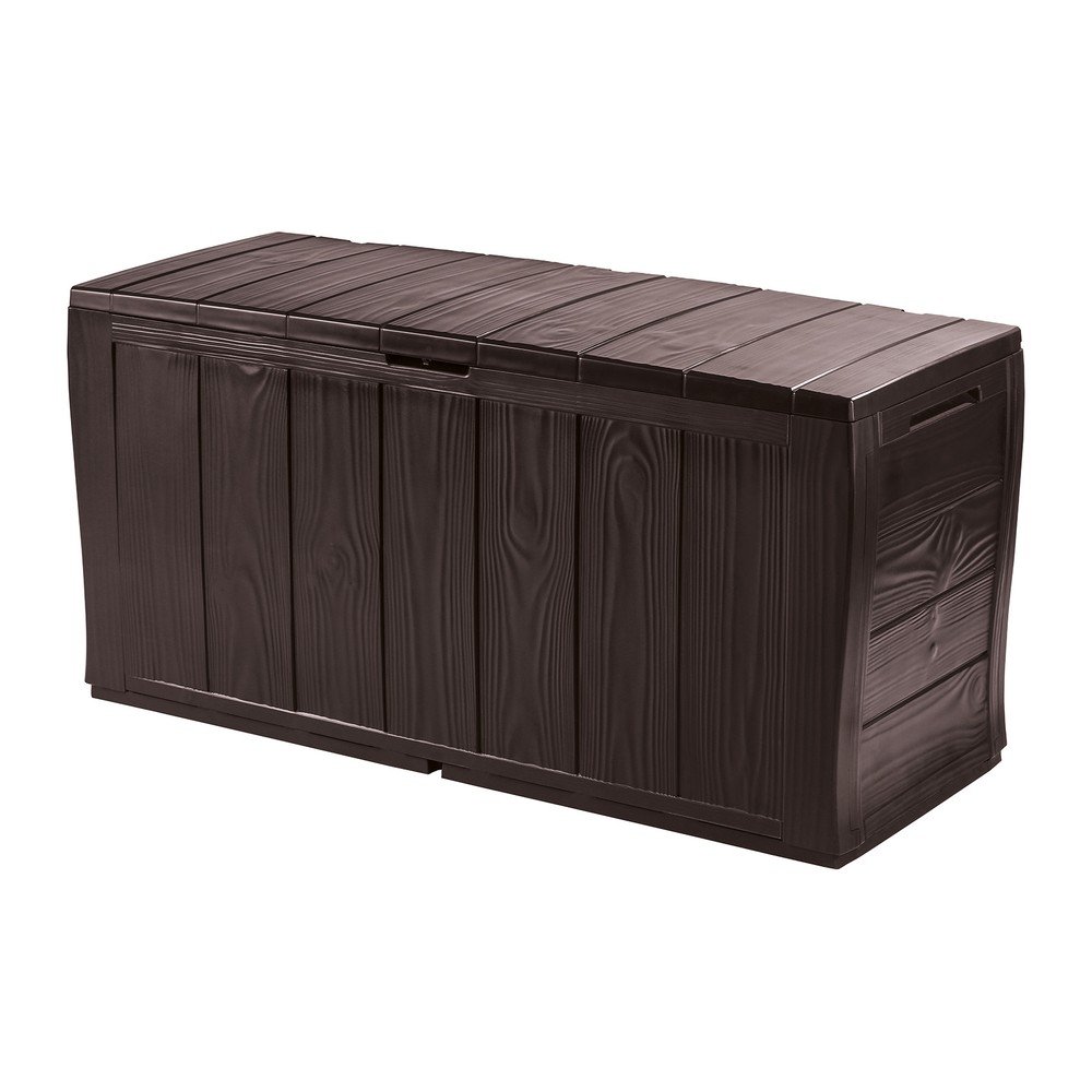 Ciemnobrązowa plastikowa skrzynia ogrodowa Sherwood – Keter
