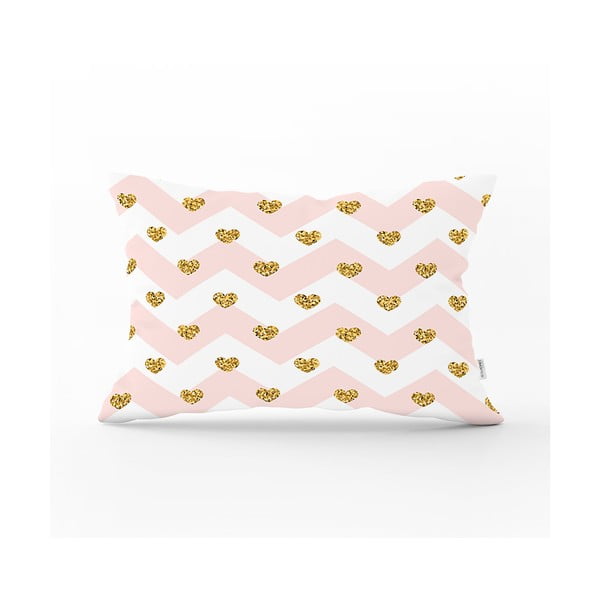 Dekoracyjna poszewka na poduszkę Minimalist Cushion Covers Gold Hearts, 35x55 cm