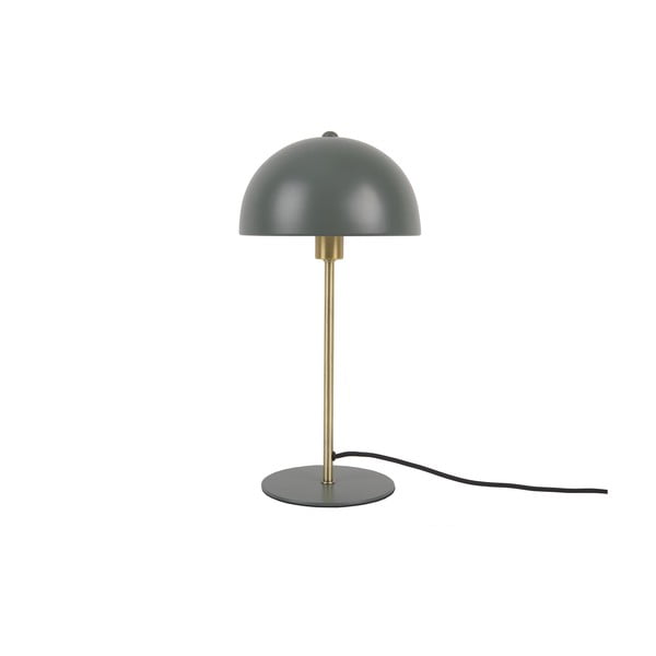 Zielona lampa stołowa z detalami w kolorze złota Leitmotiv Bonnet