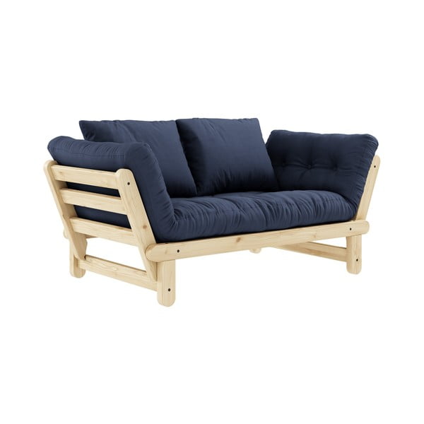 Sofa rozkładana z ciemnoniebieskim pokryciem Karup Design Beat Natural/Navy-image-3