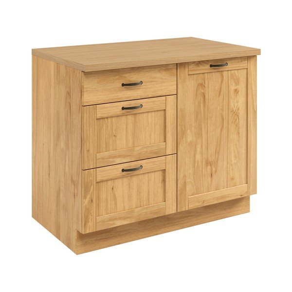 Wyspa kuchenna z litego drewna sosnowego w jasnym naturalnym kolorze 100x86,5x62 cm Teramo – Støraa-image-2