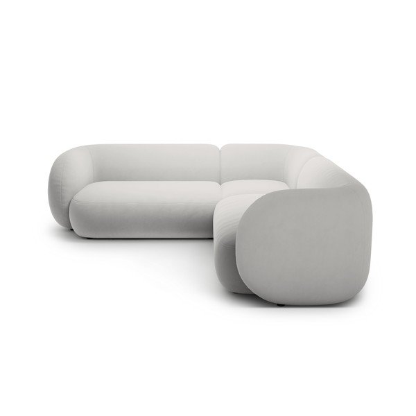 Jasnoszary aksamitny narożnik Kate – Micadoni -image-1