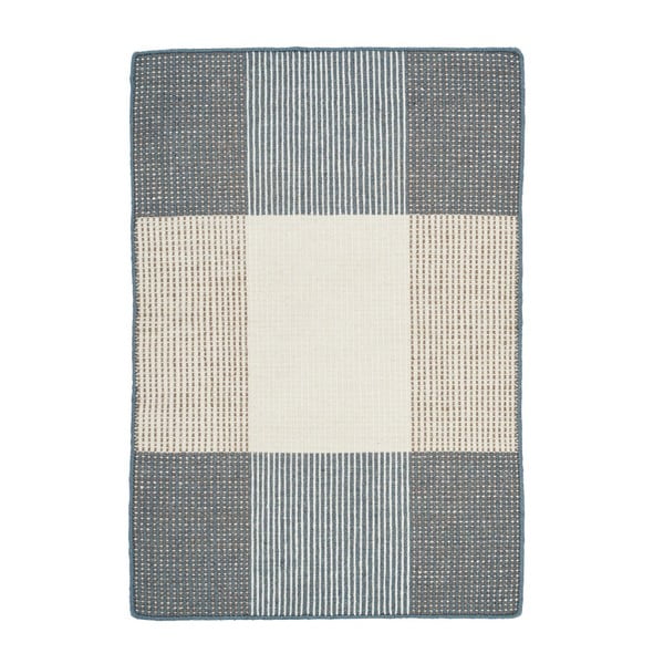 Beżowoniebieski dywan wełniany ręcznie tkany Linie Design Bologna, 50x80 cm