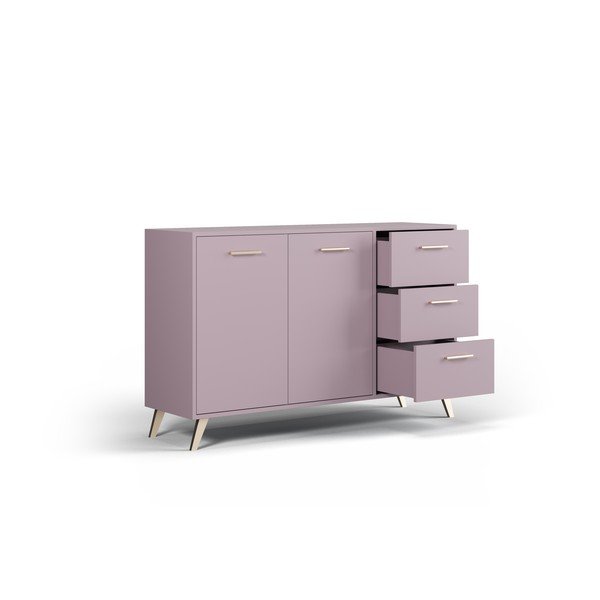 Różowa niska komoda 140x86 cm Burren – Cosmopolitan Design-image-4