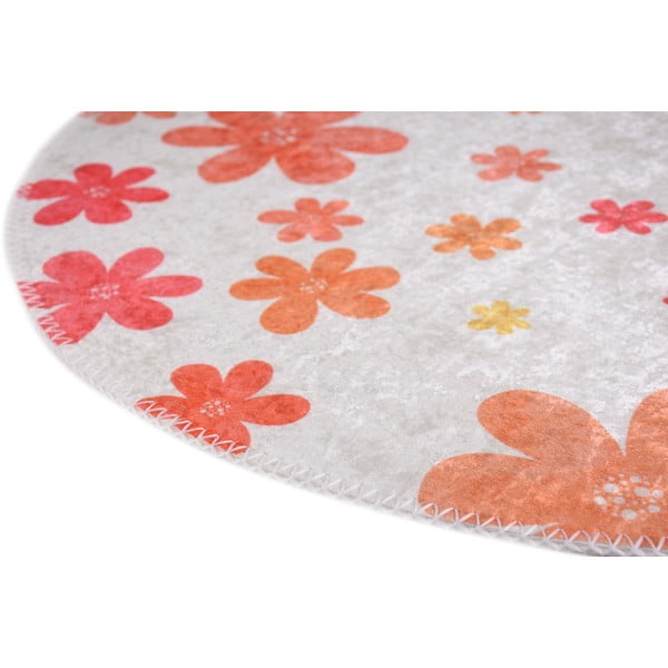 Pomarańczowo-kremowy dywan dziecięcy odpowiedni do prania ø120 cm Fall Flowers – Vitaus-image-2