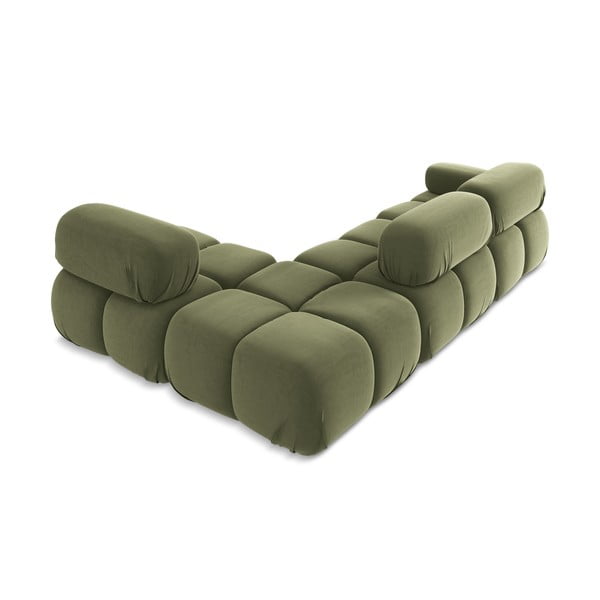 Jasnozielony aksamitny narożnik modułowy (prawostronny) Lokua – Makamii-image-4