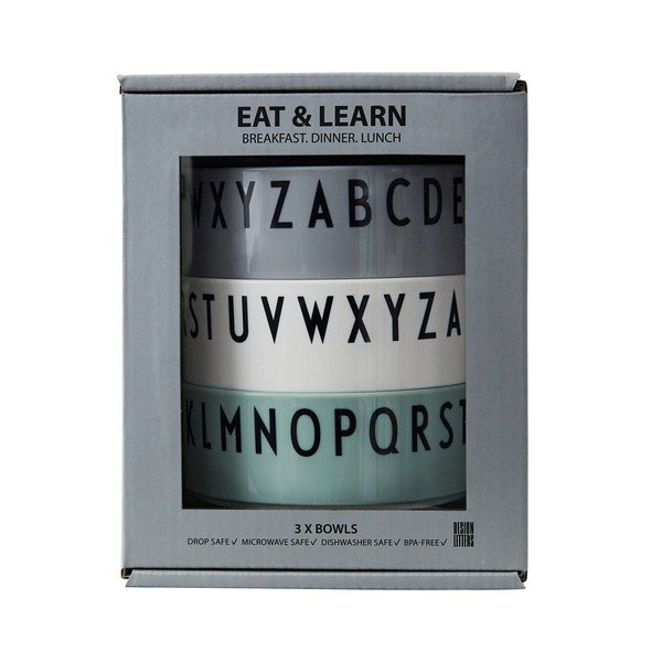 Zestaw 3 misek dla dzieci Design Letters Breakfast. Dinner. Lunch.-image-2