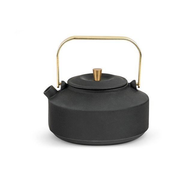 Czarny żeliwny dzbanek do herbaty z sitkiem 1 l Shangdong – Bredemeijer