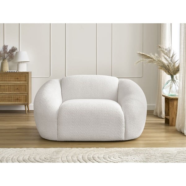 Biały fotel z materiału bouclé Tina – Bobochic Paris-image-3