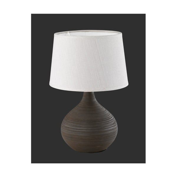 Ciemnobrązowa lampa stołowa z ceramiki i tkaniny Reality Martin, wys. 29 cm-image-4