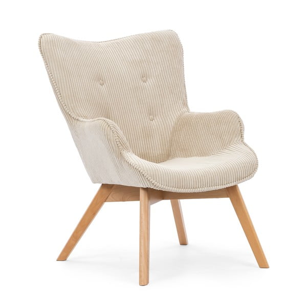 Beżowy sztruksowy fotel Niko – Ropez