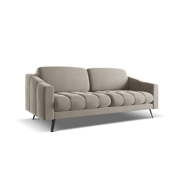 Beżowa aksamitna sofa 202 cm Nalu – Makamii-image-2